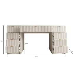 Meubella - Bureau Tavares 2 - Wit - 154 cm