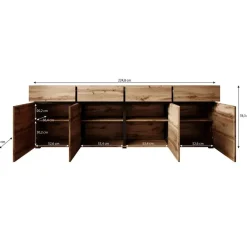 Meubella - Dressoir Cainan - Eiken - 225 cm