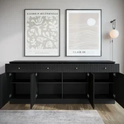 Meubella - Dressoir Dream - Zwart - 200 cm