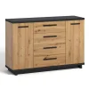 Meubella - Dressoir Incala - Eiken - Zwart - 135 cm