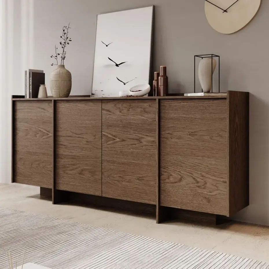 Meubella - Dressoir Jaxon - Donker eiken - 200 cm