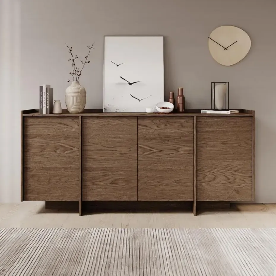 Meubella - Dressoir Jaxon - Donker eiken - 200 cm