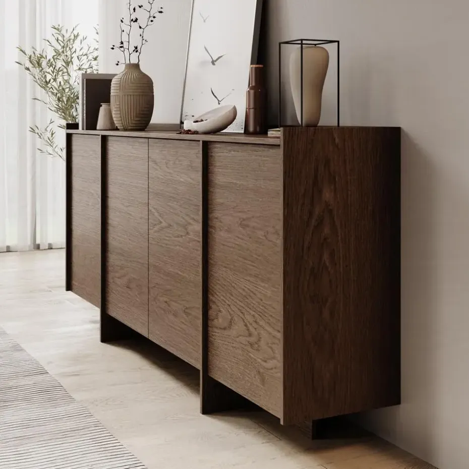 Meubella - Dressoir Jaxon - Donker eiken - 200 cm