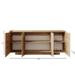 Meubella - Dressoir Jaxon - Eiken - 200 cm