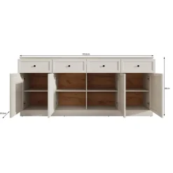 Meubella - Dressoir Leroy - Zwart eiken - 146 cm