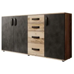 Meubella - Dressoir Montreal - Grijs - Old wood - 160 cm