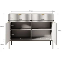 Meubella - Dressoir Navil 2 - Beige - 104 cm