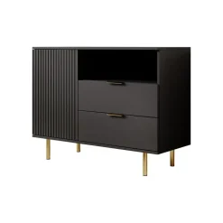 Meubella - Dressoir Nicola - Mat zwart - 107 cm