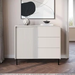 Meubella - Dressoir Orvana - Beige - 103 cm