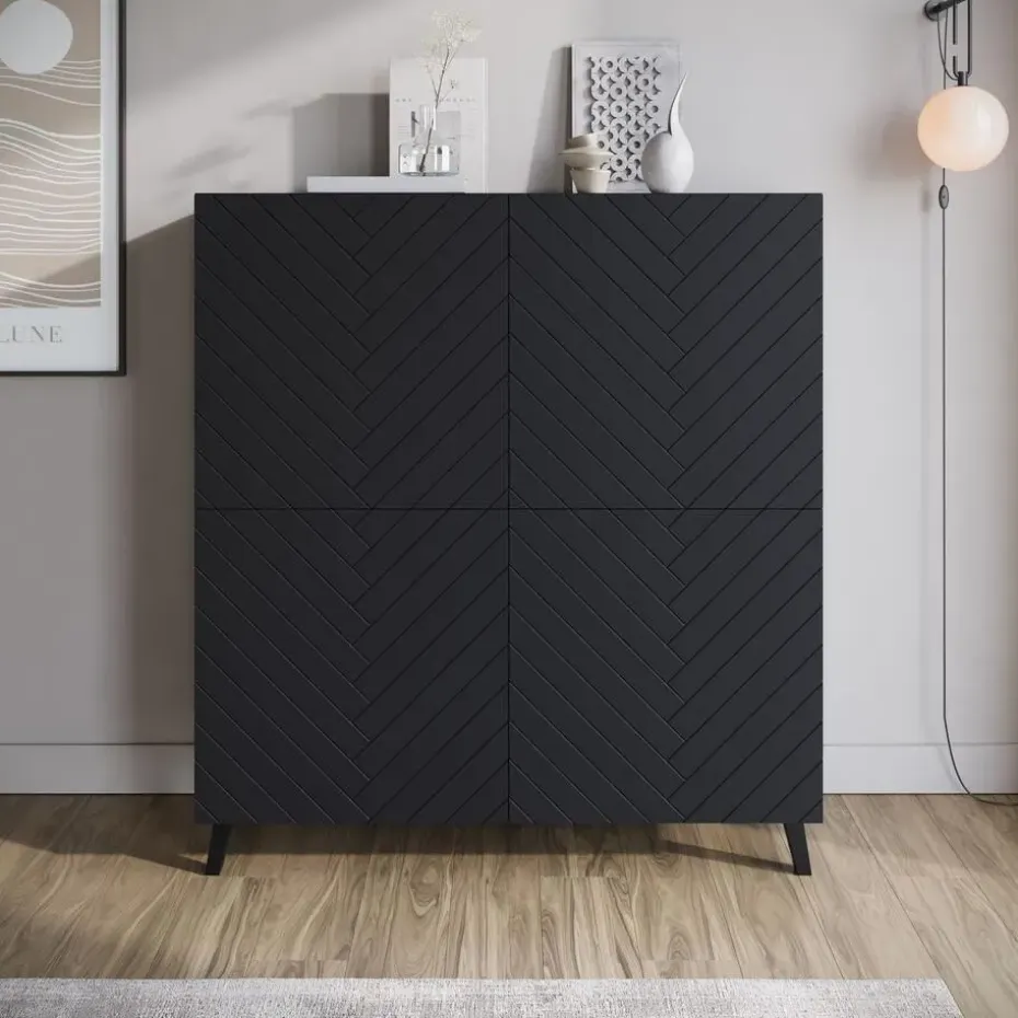 Meubella - Dressoir Pulse - Zwart - 120 cm