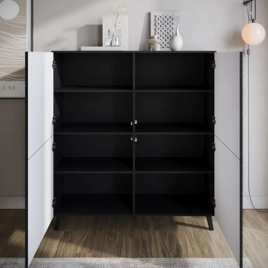 Meubella - Dressoir Pulse - Zwart - 120 cm