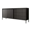 Meubella - Dressoir Saran - Mat zwart - 187 cm
