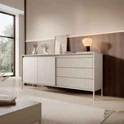 Meubella - Dressoir Saran - Beige - 187 cm