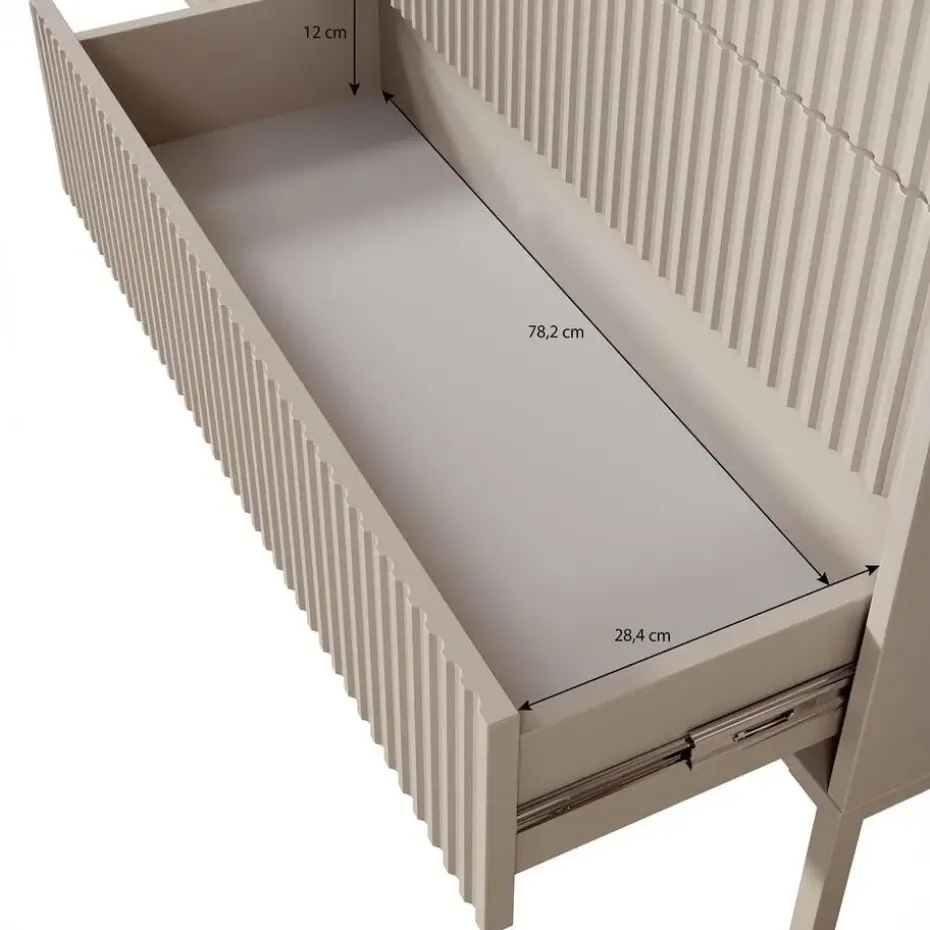 Meubella - Dressoir Saran - Beige - 187 cm