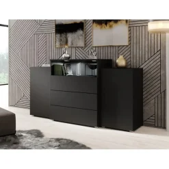 Meubella - Dressoir Universal - Mat Zwart - 150 cm