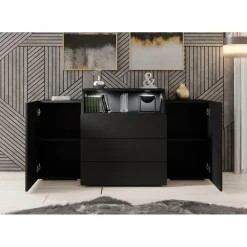 Meubella - Dressoir Universal - Mat Zwart - 150 cm