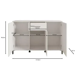 Meubella - Dressoir Vidor - Beige - 138 cm - 1 lade