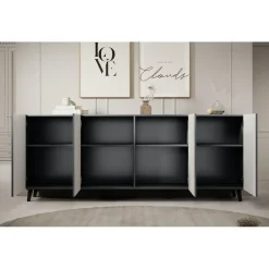 Meubella - Dressoir Vintar - Antraciet - 200 cm