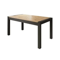Meubella - Eetkamertafel Acapulco - Eiken - Zwart - 240 cm - Uitschuifbaar