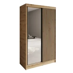 Meubella - Elles - Kledingkast met schuifdeuren - Eiken - 120x60x204 cm