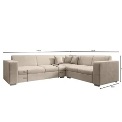 Meubella - Hoekbank Santana - Zwart - Velvet - Rechts