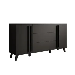 Meubella - Hydra - Dressoir - Zwart - 150x40x78 cm