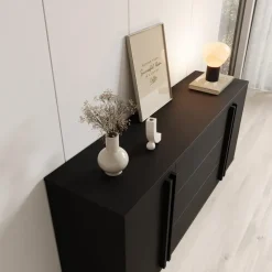 Meubella - Hydra - Dressoir - Zwart - 150x40x78 cm