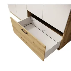 Meubella - Kledingkast Audrey - Wit - 270 cm - Met spiegel