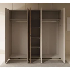 Meubella - Kledingkast Bahia - Beige - 224 cm - Met spiegel