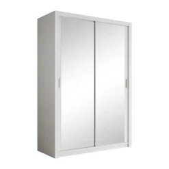 Meubella - Kledingkast Blake - Wit - 150 cm - Met spiegel