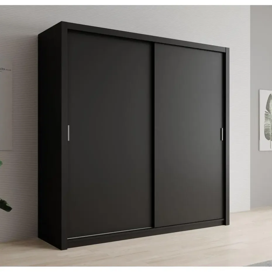 Meubella - Kledingkast Blake - Mat Zwart - 220 cm