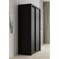 Meubella - Kledingkast Blake - Mat Zwart - 120 cm