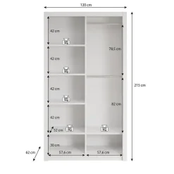 Meubella - Kledingkast Blake - Mat Zwart - 120 cm