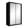 Meubella - Kledingkast Blake - Mat Zwart - 150 cm - Met spiegel