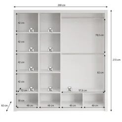 Meubella - Kledingkast Blake - Donker eiken - 200 cm