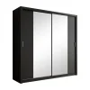 Meubella - Kledingkast Blake - Mat Zwart - 220 cm - Met spiegel