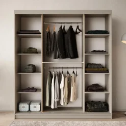 Meubella - Kledingkast Bravanti - Beige - 180 cm