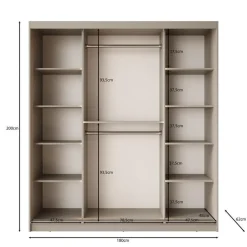 Meubella - Kledingkast Bravanti - Beige - 180 cm