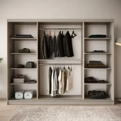 Meubella - Kledingkast Bravanti - Beige - 250 cm