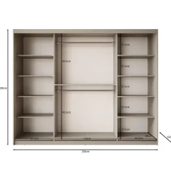 Meubella - Kledingkast Bravanti - Beige - 250 cm