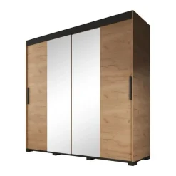 Meubella - Kledingkast Brazil - Eiken - 200 cm - Met spiegel