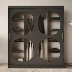 Meubella - Kledingkast Bravanti - Zwart - 180 cm