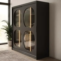 Meubella - Kledingkast Bravanti - Zwart - 180 cm