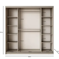 Meubella - Kledingkast Bravanti - Zwart - 200 cm