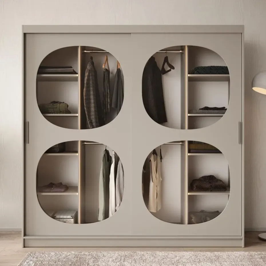 Meubella - Kledingkast Bravanti - Beige - 200 cm