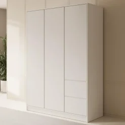 Meubella - Kledingkast Brett - Wit - 147 cm