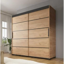 Meubella - Kledingkast Crown - Eiken - 200 cm