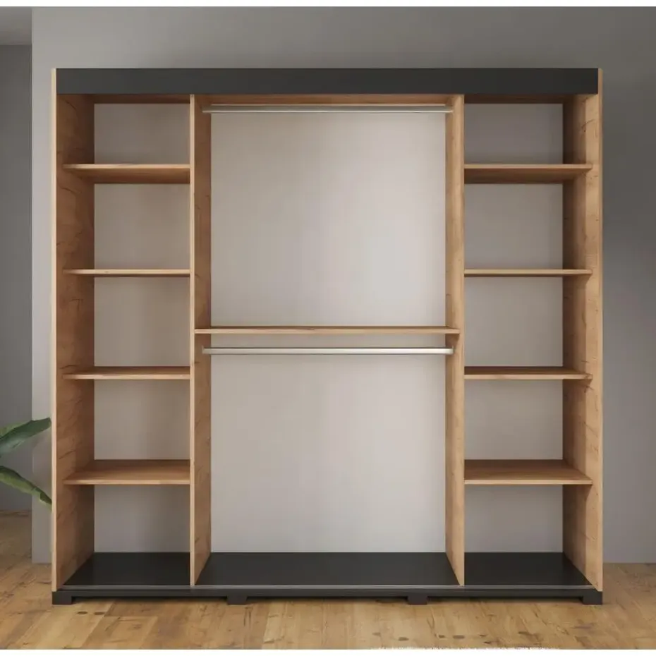 Meubella - Kledingkast Crown - Eiken - 200 cm