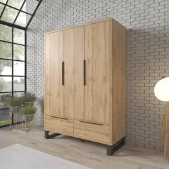 Meubella - Kledingkast Harlow - Eiken - 145 cm