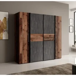 Meubella - Kledingkast Kassel - Old wood - Grijs - 200 cm